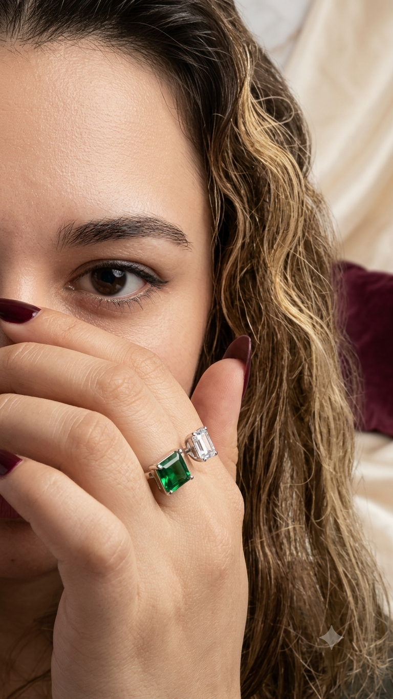 Emerald & Brilliance Statement Ring