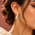 Golden Cascade Sparkle Earrings