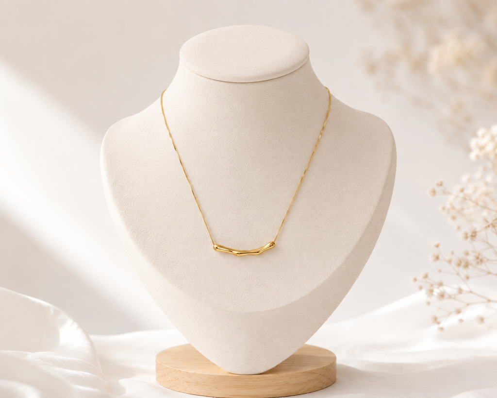 Molten Wave Bar Necklace
