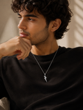 Silver Lightning Bolt Pendant Necklace