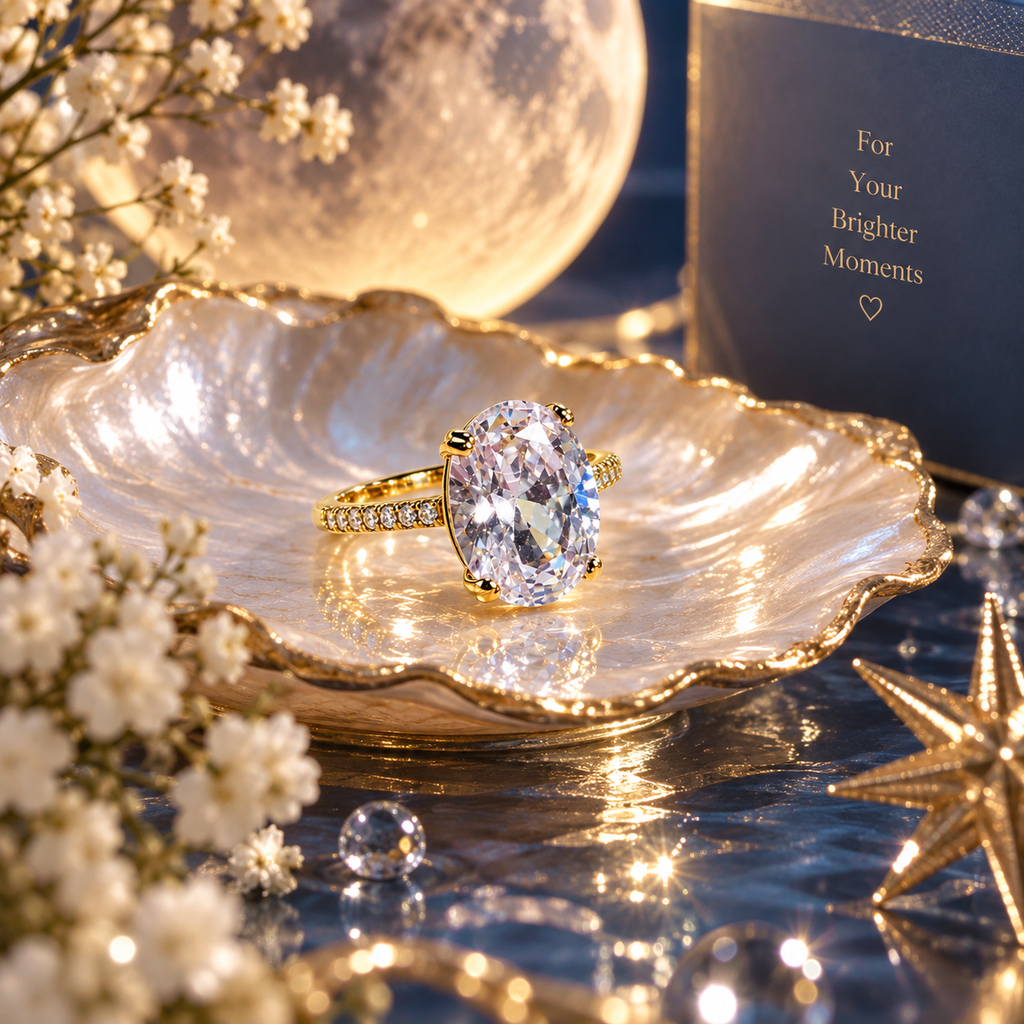 Elara Adjustable Anti-Tarnish Oval-Cut Ring