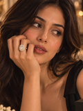 Celeste Adjustable Anti-Tarnish Double-Halo Ring