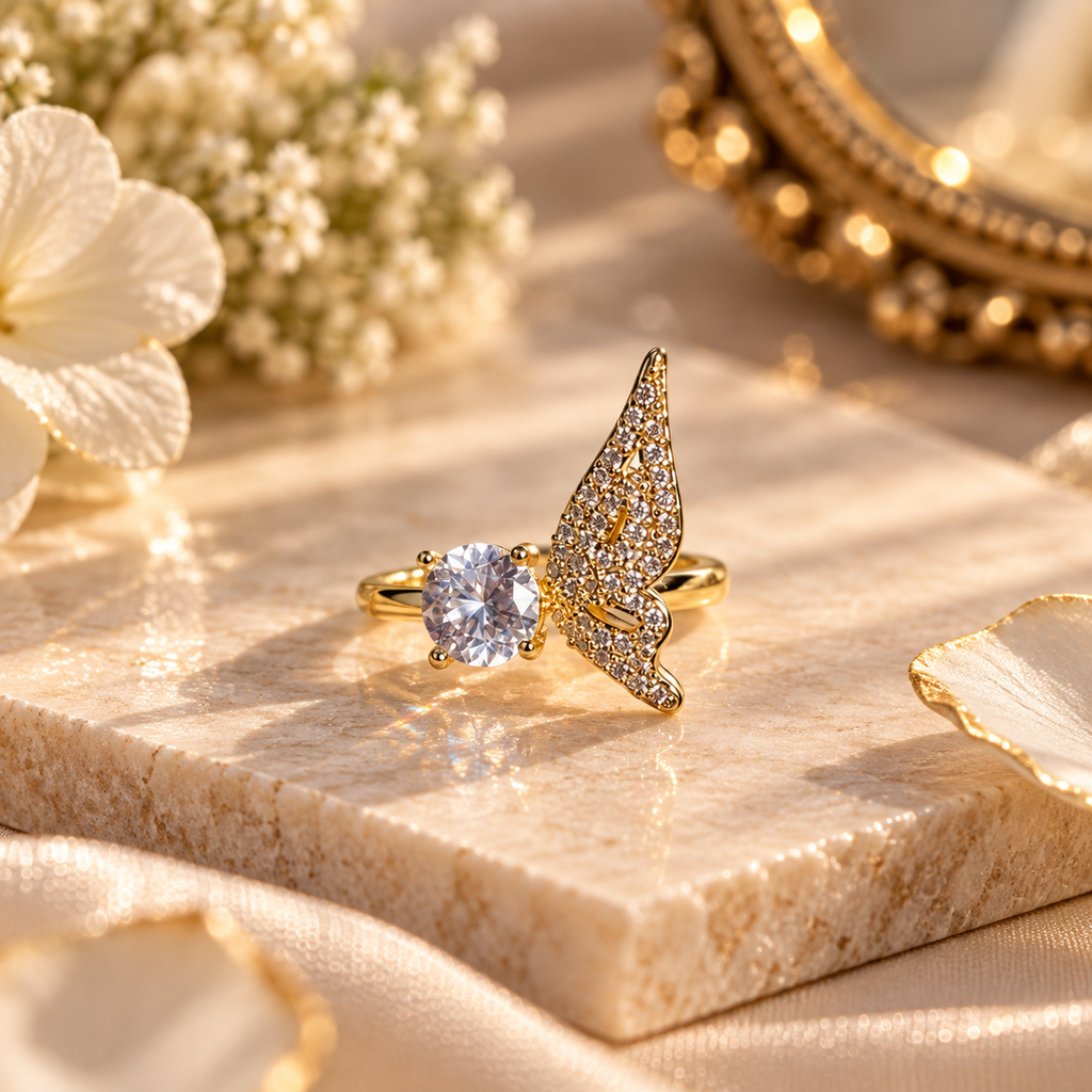 Mariposa Adjustable Anti-Tarnish Butterfly Ring