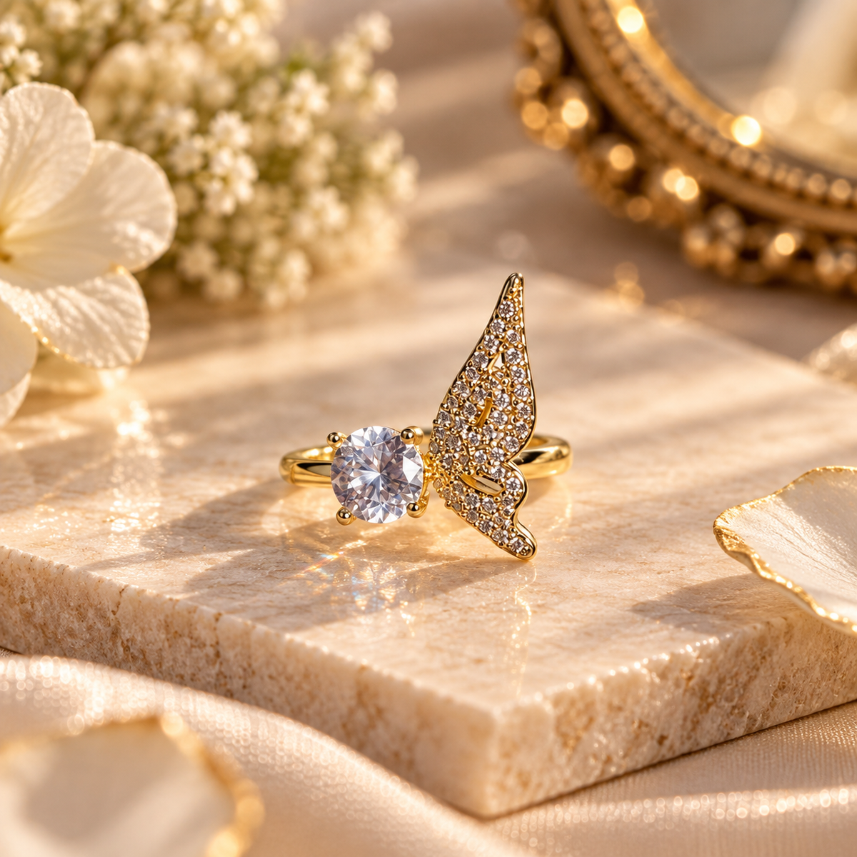 Mariposa Adjustable Anti-Tarnish Butterfly Ring