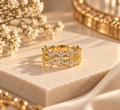 Aureline Anti-Tarnish Crystal Filigree Band