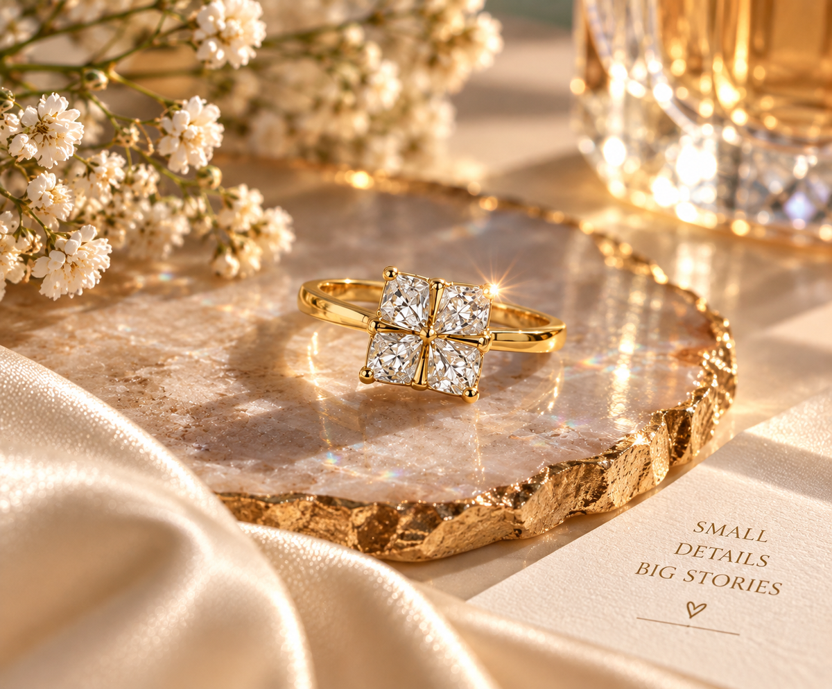 Clara Adjustable Anti-Tarnish Princess-Cut Ring