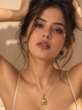 Evania Anti-Tarnish Sculpted Crystal Pendant Necklace
