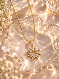 Seraphina Anti-Tarnish Crystal Sunburst Pendant Necklace