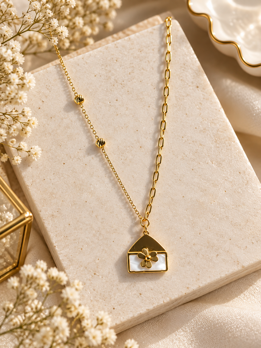 Florielle Anti-Tarnish Love Letter Pendant Necklace