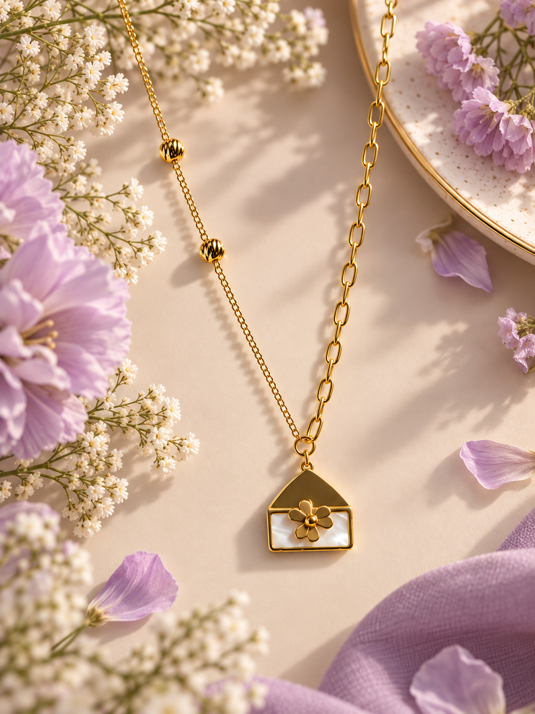 Florielle Anti-Tarnish Love Letter Pendant Necklace