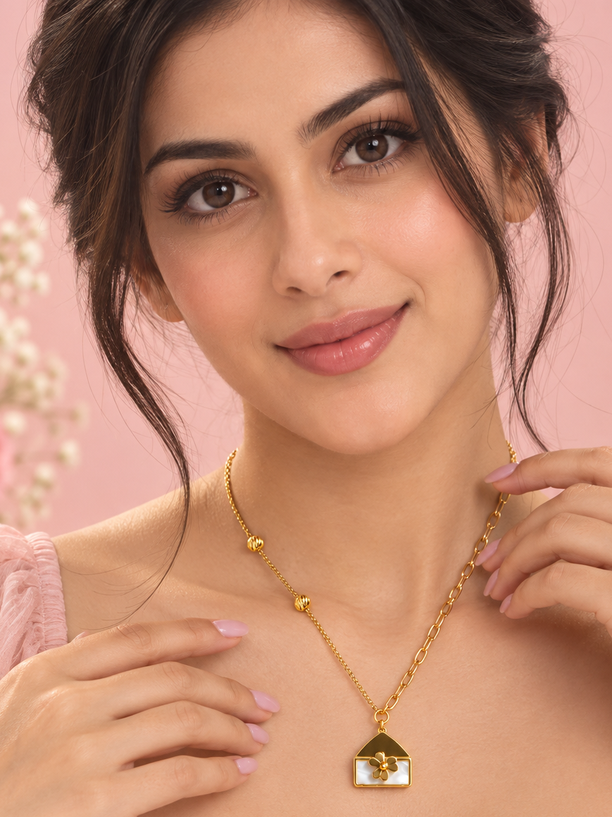 Florielle Anti-Tarnish Love Letter Pendant Necklace