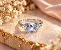 Square-Cut Sparkle Adjustable Ring