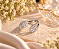 Twin Teardrop Sparkle Adjustable Ring