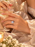 Rectangular Halo Sparkle Adjustable Ring