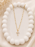 Crystal Baguette Cross Pendant Necklace