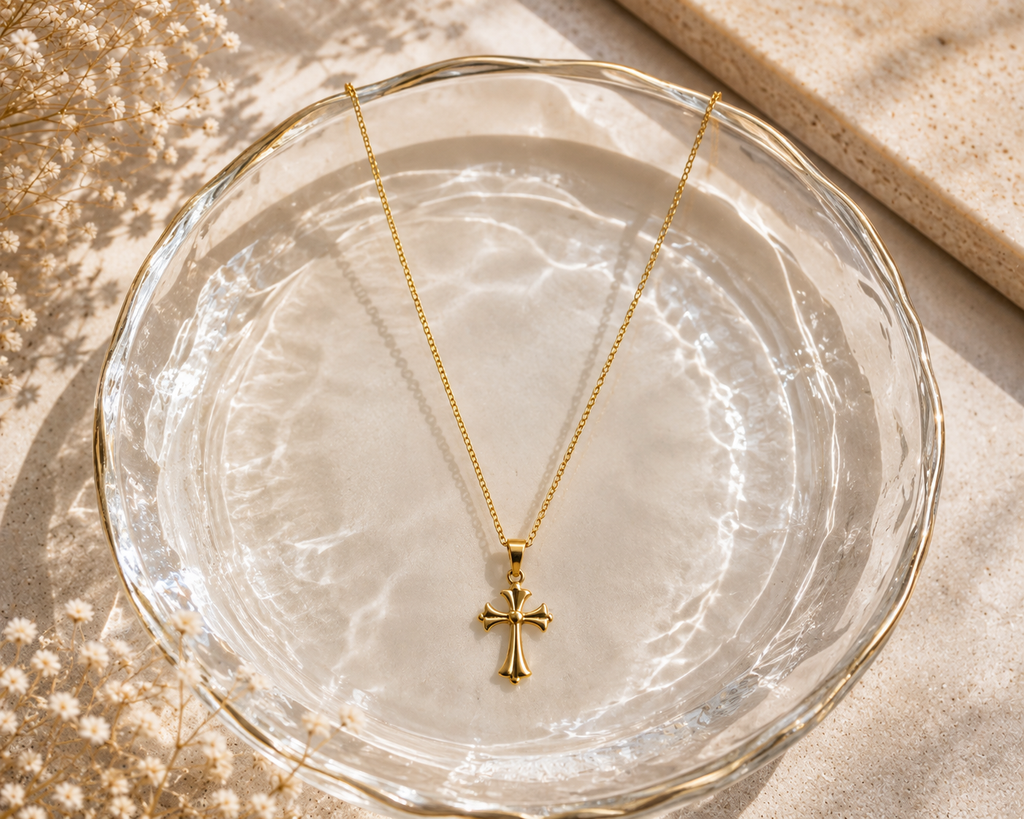 Gothic Flared Cross Pendant Necklace