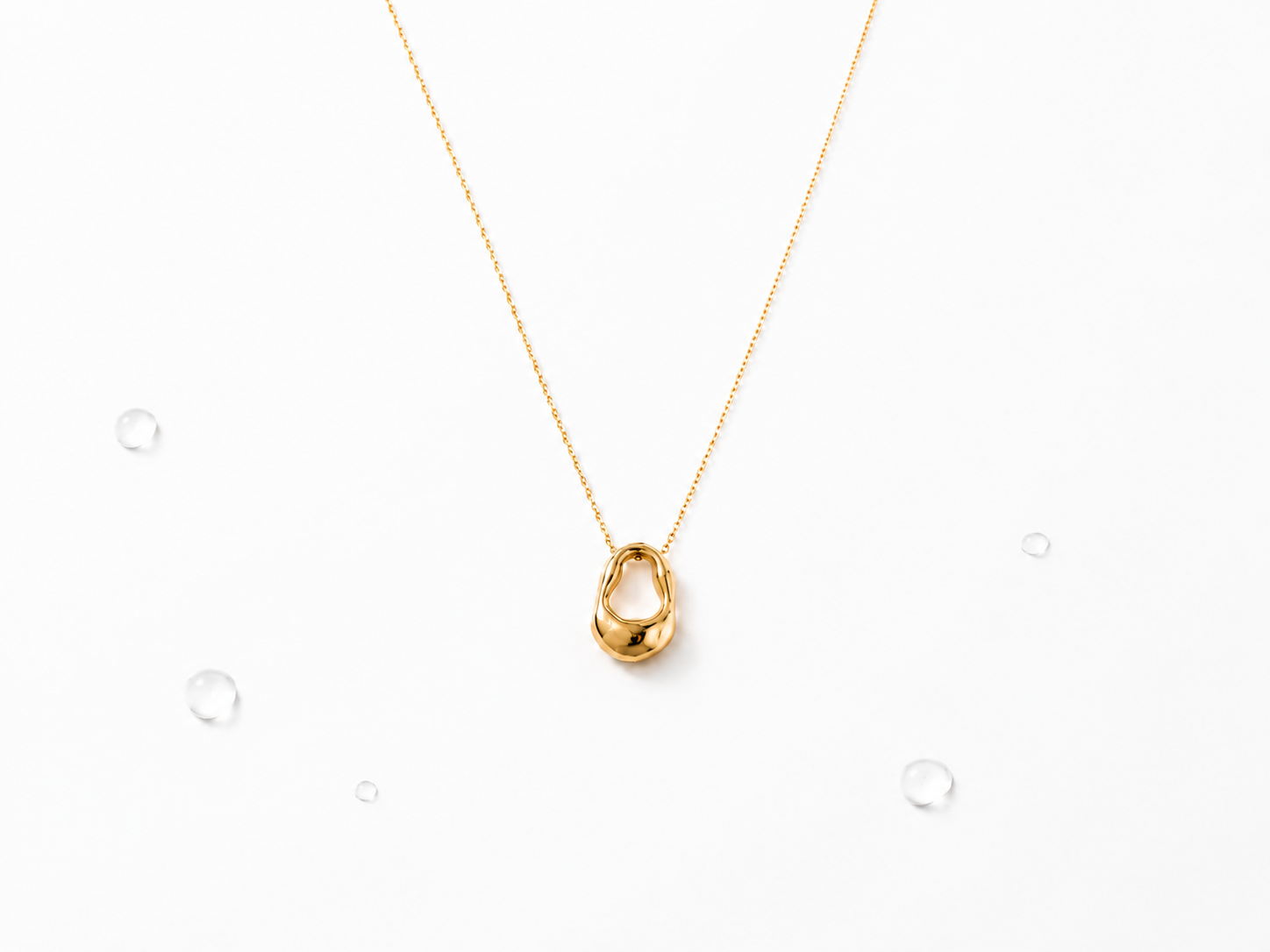 Abstract Molten Gold Pendant Necklace