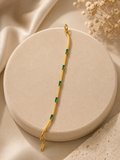 Emerald Baguette Herringbone Chain Bracelet