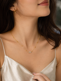 Twin CZ Diamond Satellite Chain Necklace