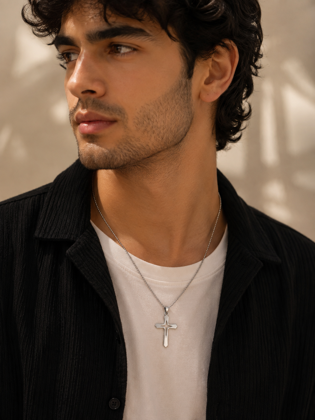 Silver Cross Pendant Necklace