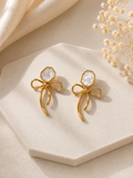 Gold Wire Bow Earrings
