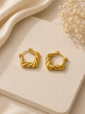 Gold Twisted Rope Hoop Earrings
