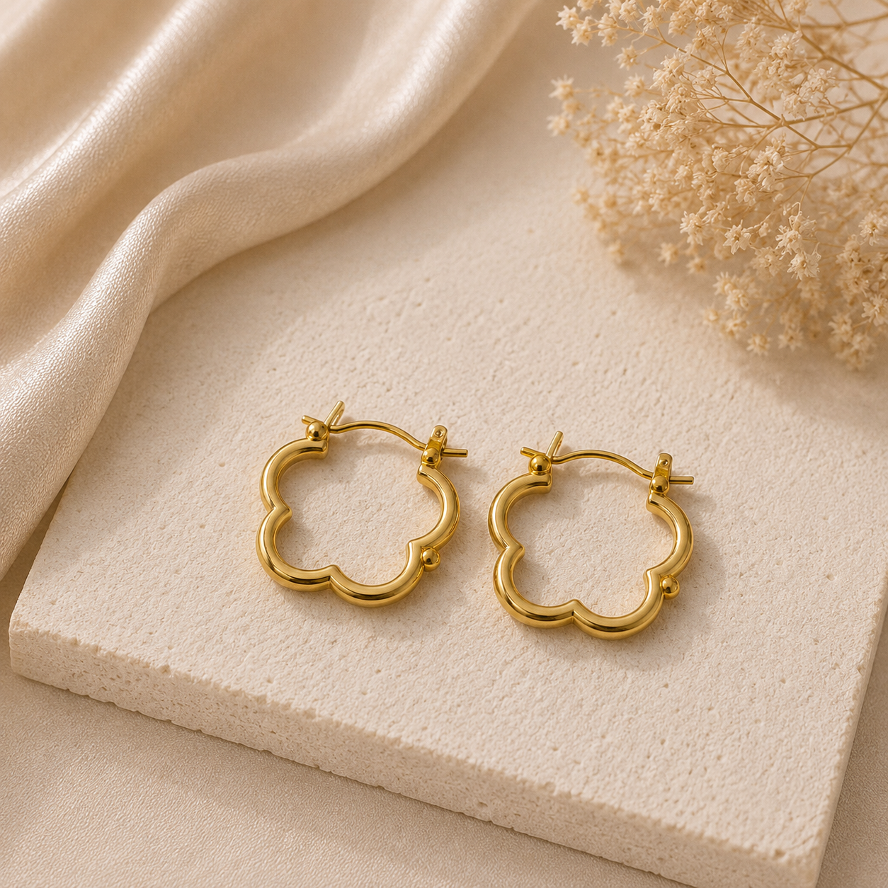 Gold Cloud Hoop Earrings