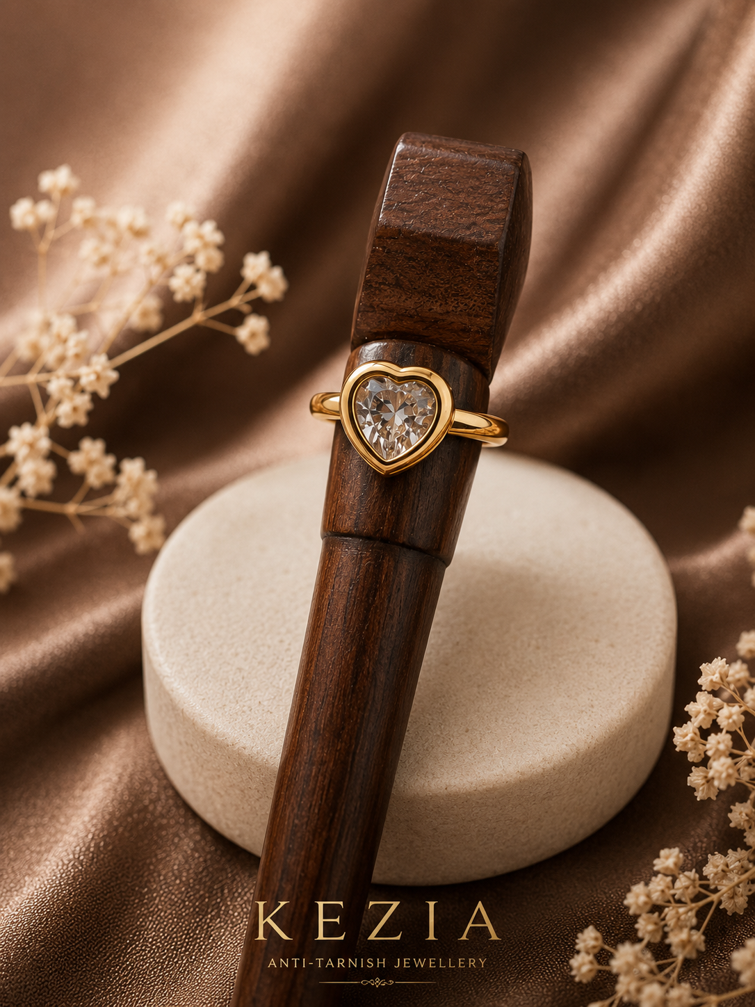 Heart Crystal Bezel Solitaire Ring