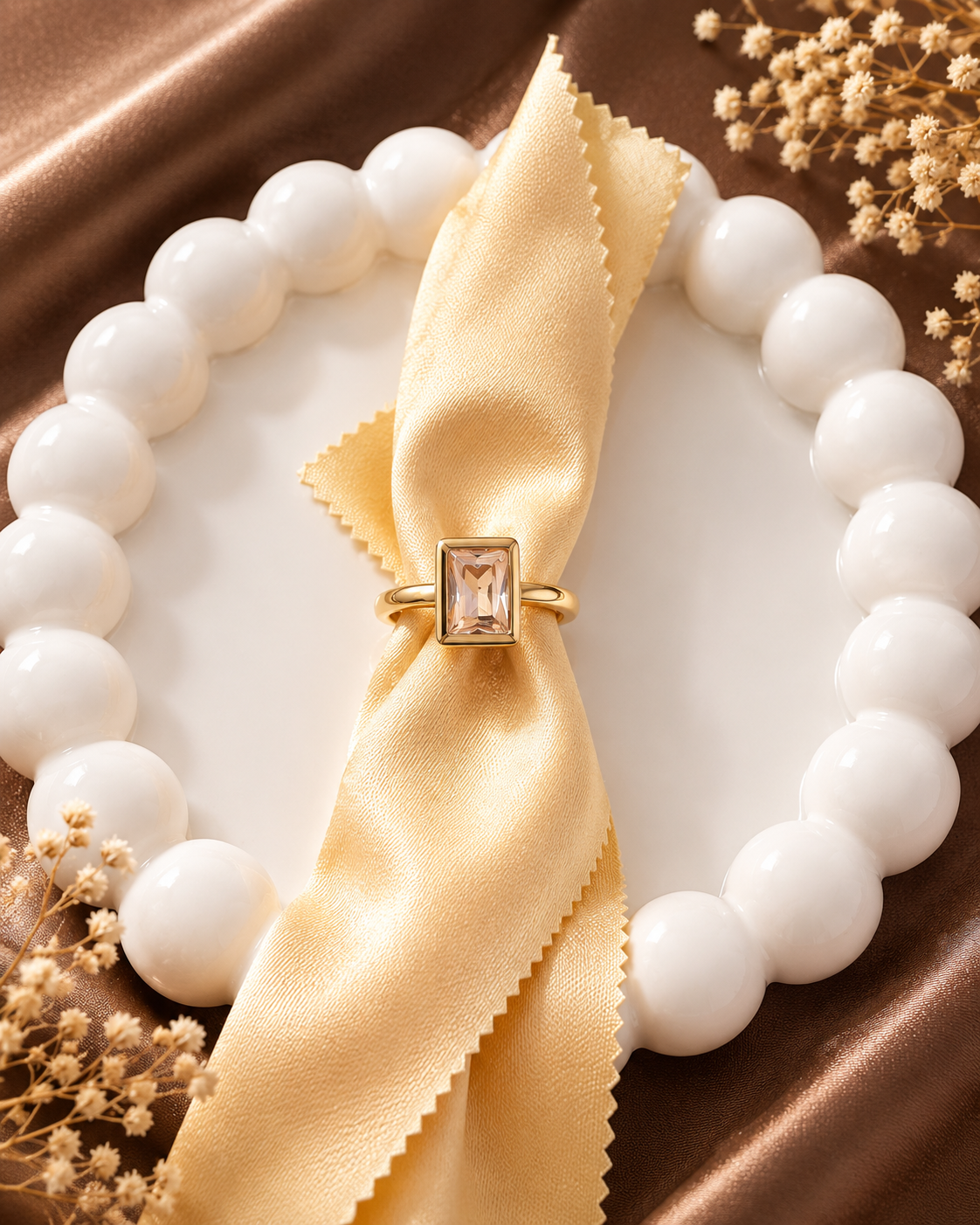 Champagne Baguette Bezel Ring