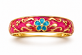 Fuchsia Floral Enamel Ring