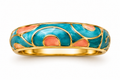 Teal & Coral Enamel Ring