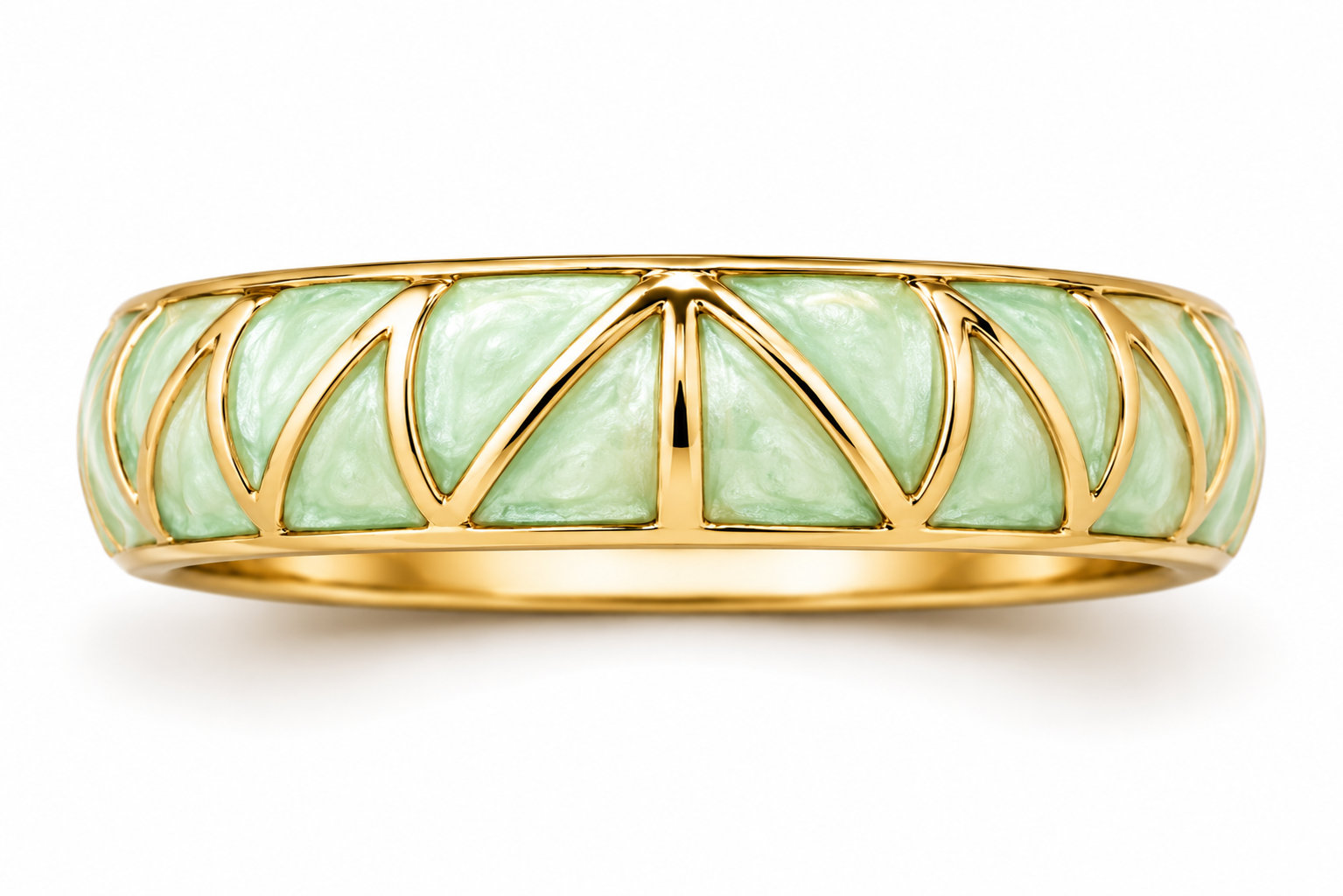 Mint Green Lattice Enamel Ring