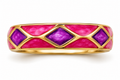 Pink & Purple Diamond Enamel Ring