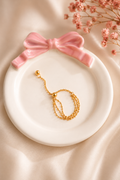 Triple Chain Adjustable Gold Ring