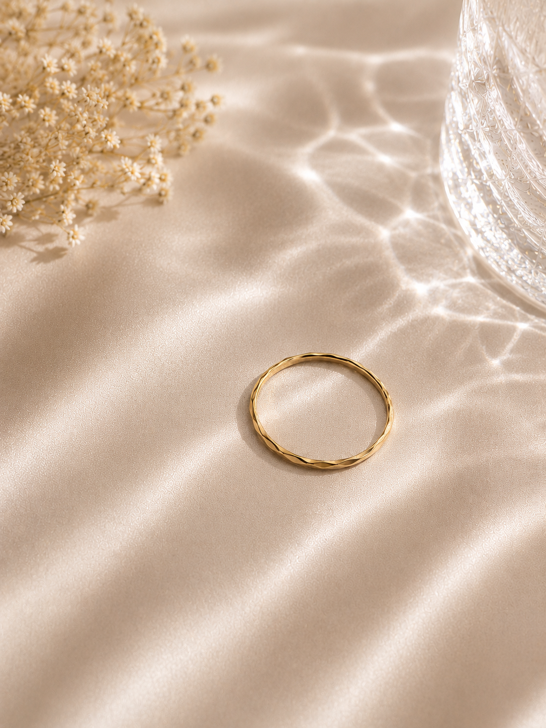 Hammered Gold Band Ring