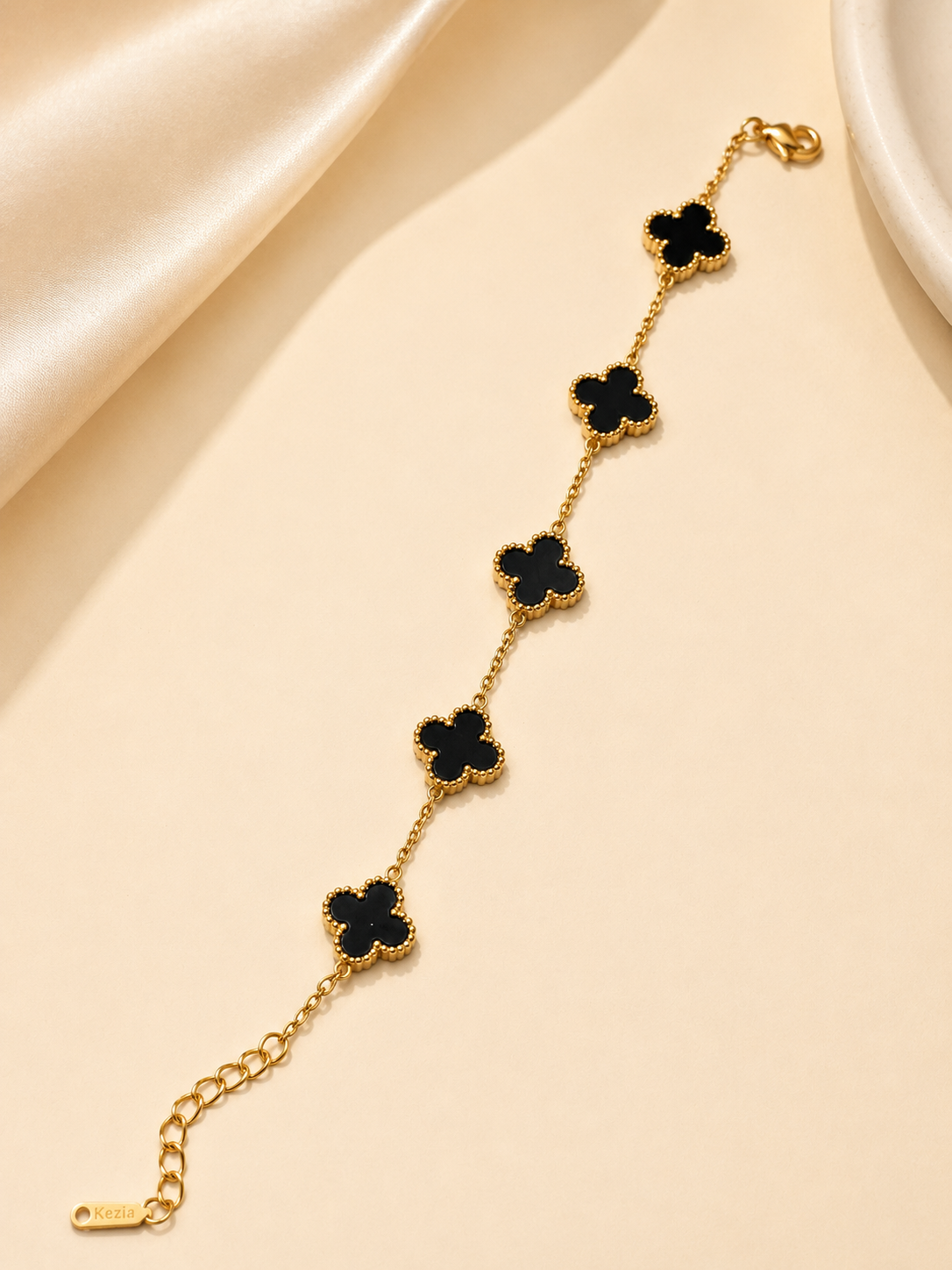 Black Clover Gold Chain Bracelet