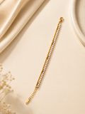 Crystal Tennis Bracelet with Gold Bar Dividers