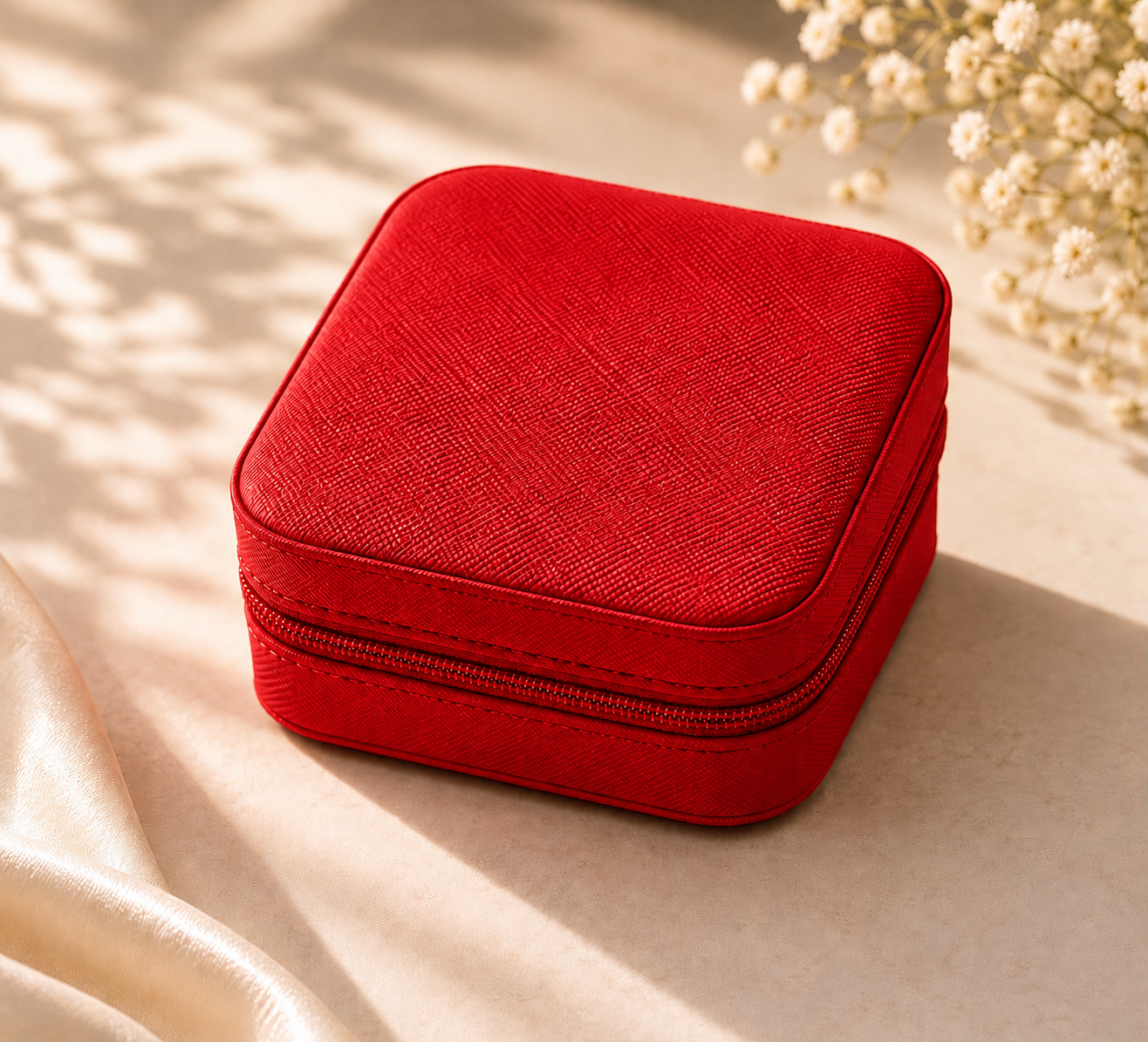 Multicoloured Zip Travel Jewellery Case