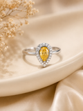 Citrine Halo Ring