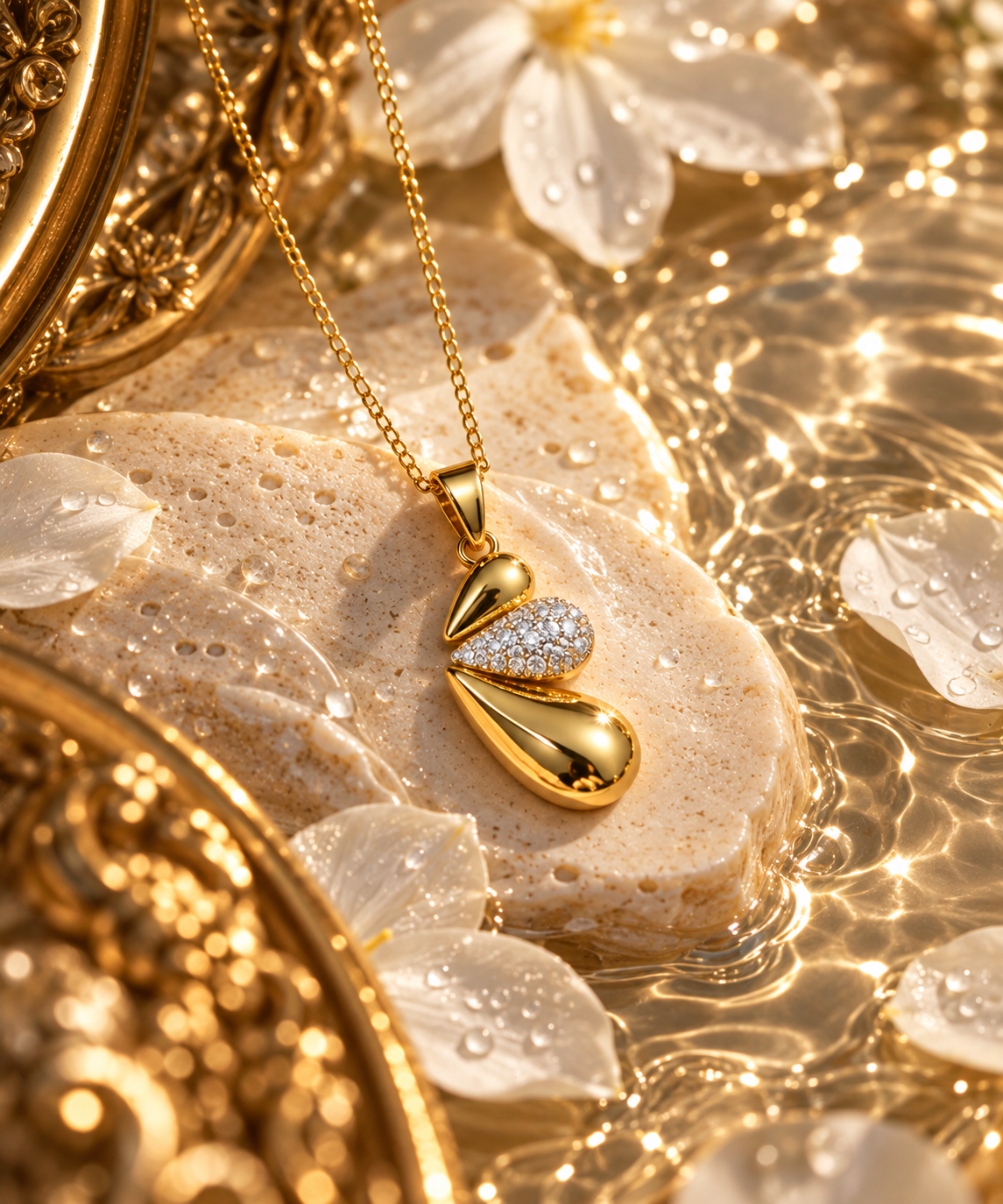 Liora Anti-Tarnish Crystal Teardrop Pendant Necklace