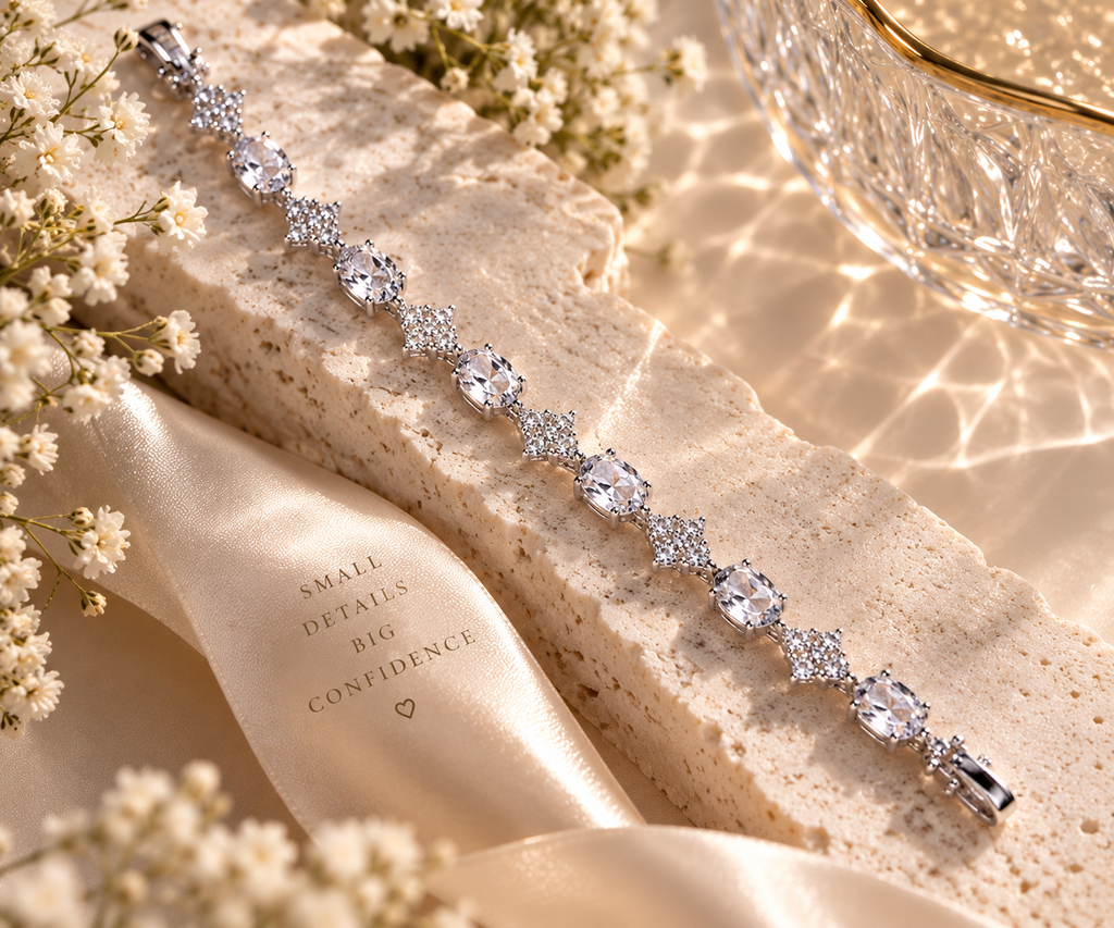 Celestia Anti-Tarnish Oval Crystal Royale Bracelet