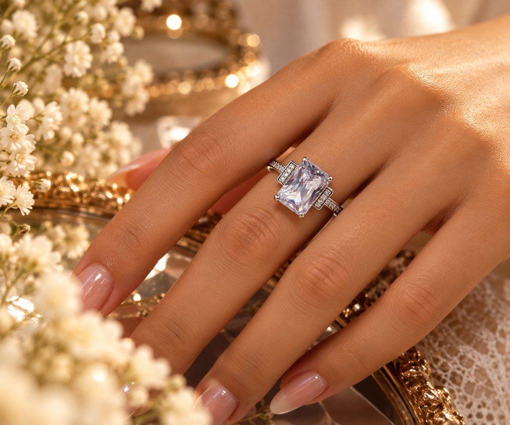Silver Radiant Center Ring