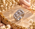 Silver Cascade Adjustable Ring
