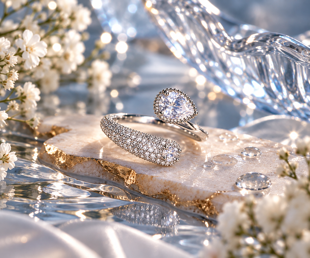 Heart Sparkle Open Adjustable Ring