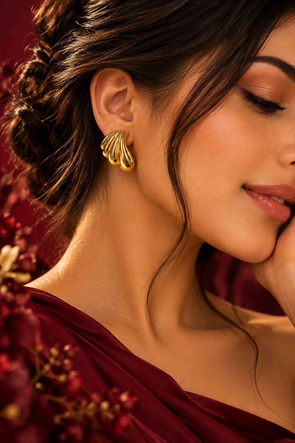Golden Wave Sculptural Earrings