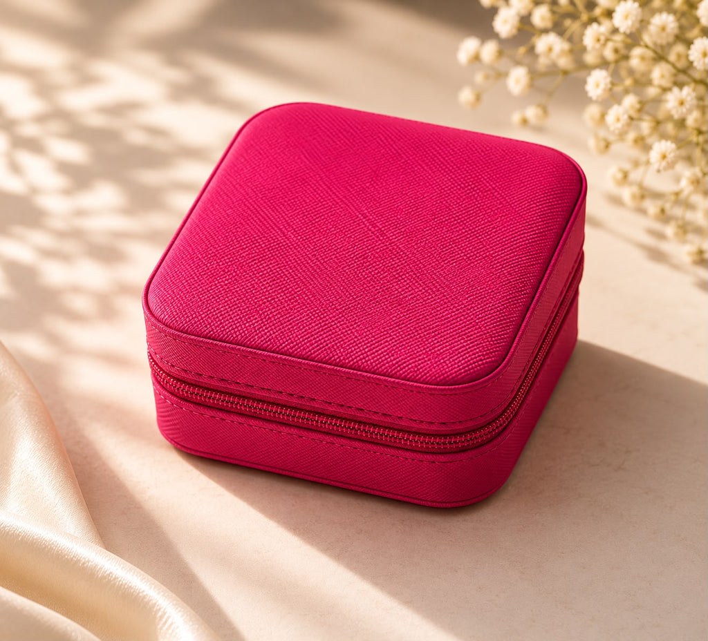 Multicoloured Zip Travel Jewellery Case